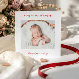 Cartes Pour Fêtes Annuelles Machine à écrire minimaliste Rouge Joyeuse Saint