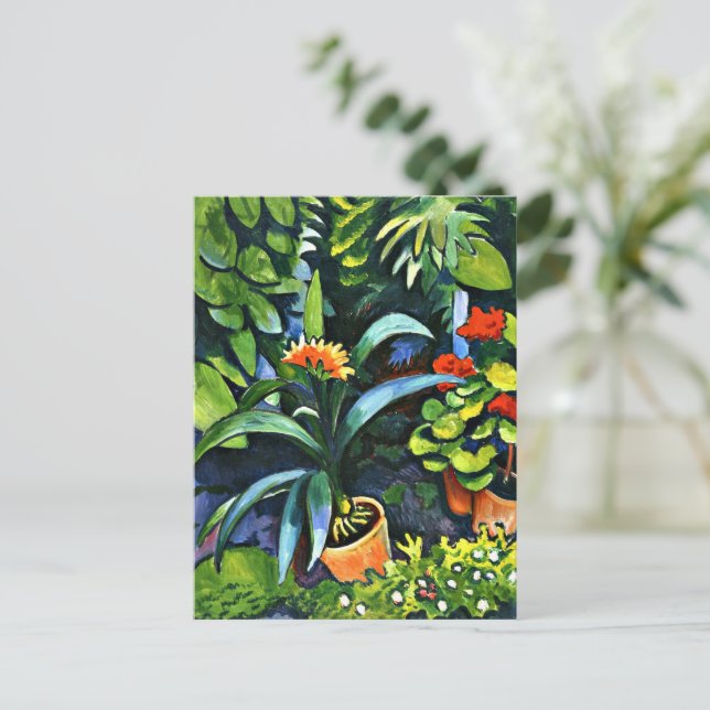 Cartes Pour Fêtes Annuelles Macke - Fleurs dans le jardin (Debout devant)