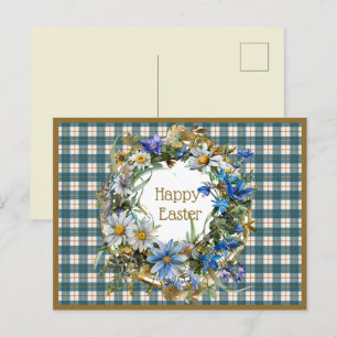 Cartes Pour Fêtes Annuelles MacRae Conchra Scottish Tartan Pâques Floral