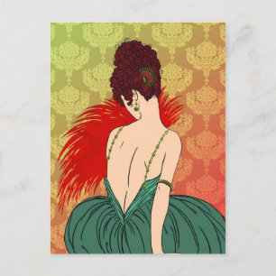 Cartes Pour Fêtes Annuelles Madame d'art déco avec la damassé - BIANCA : Noël