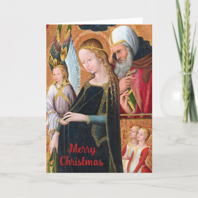 Cartes Pour Fêtes Annuelles Madone enceinte avec saint Joseph (Détail) Blank (Devant)