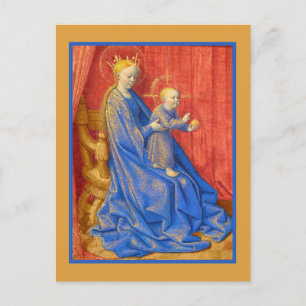 Cartes Pour Fêtes Annuelles Madone et Enfant Enthroned Jean Fouquet Vacances P