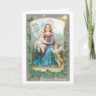 Cartes Pour Fêtes Annuelles Madonna avec Christ Child