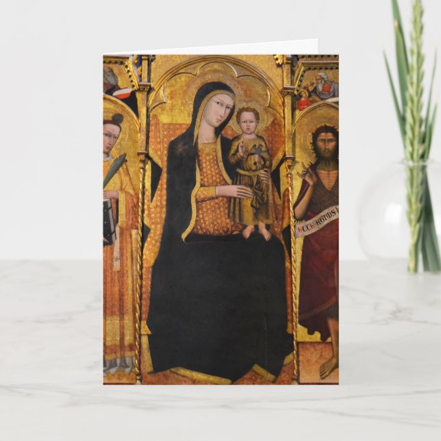 Cartes Pour Fêtes Annuelles Madonna avec Enfant Siena Italie (Devant)