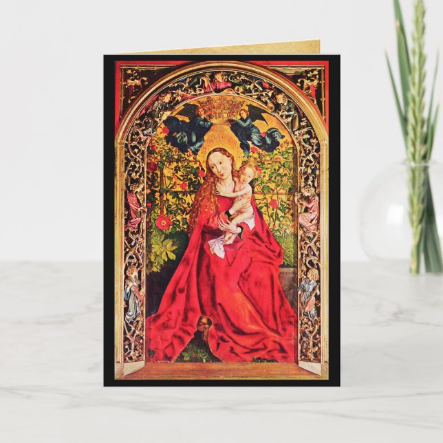 Cartes Pour Fêtes Annuelles MADONNA DU ROSE BOWER Christmas (Devant)