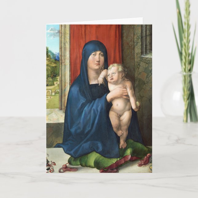 Cartes Pour Fêtes Annuelles Madonna et Enfant - Albrecht Durer - c1496 (Devant)