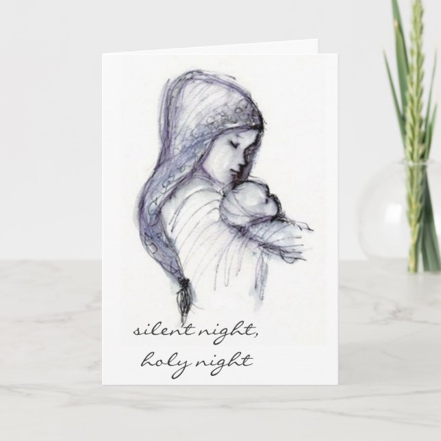 Cartes Pour Fêtes Annuelles Madonna et enfant, nuit silencieuse, nuit sainte (Devant)