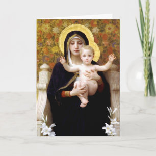 Cartes Pour Fêtes Annuelles Madonna et enfant par Noël religieux de Bouguereau