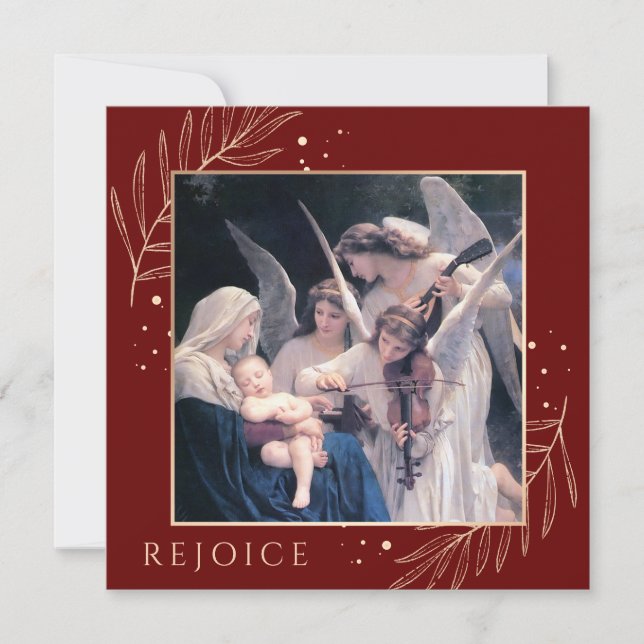 Cartes Pour Fêtes Annuelles Madonna et l'enfant avec les anges serenading (Devant)