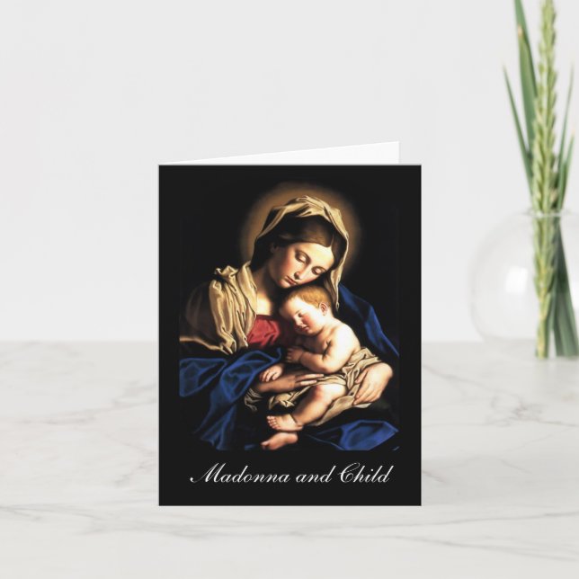 Cartes Pour Fêtes Annuelles Madonna et son enfant (Devant)