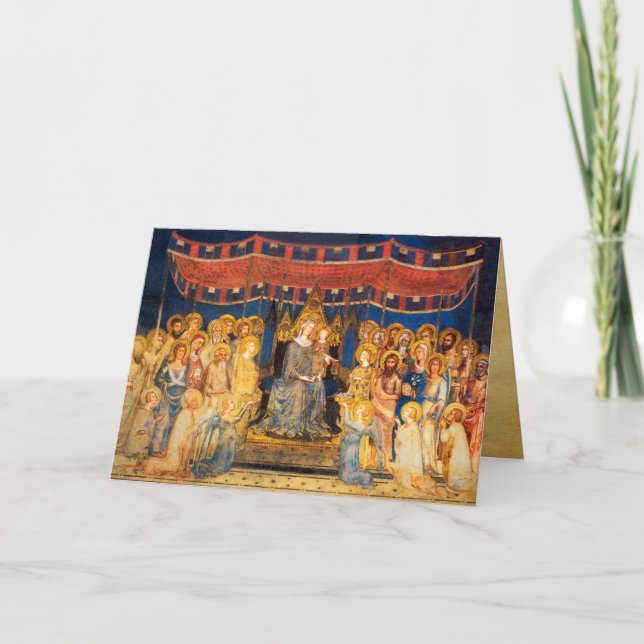 Cartes Pour Fêtes Annuelles MAESTA, VIERGE AVEC ENFANT, Sapphire Bleu (Devant)
