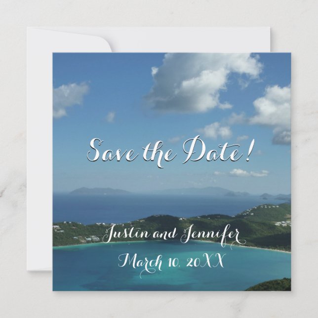 Cartes Pour Fêtes Annuelles Magens Bay, St. Thomas Wedding Enregistrer la date (Devant)