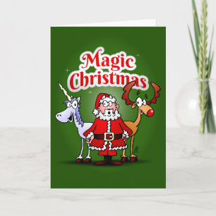 Cartes Pour Fêtes Annuelles Magic Christmas with a unicorn
