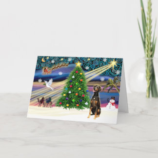Cartes Pour Fêtes Annuelles Magic-Doberman Blk-Natural