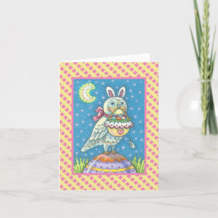 CARTES POUR FÊTES ANNUELLES MAGIC OWL & EASTER BASKET GREECART VERSE
