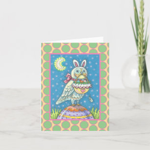Cartes Pour Fêtes Annuelles MAGIC OWL & EASTER BASKET GREETING NOTE CARD Verse