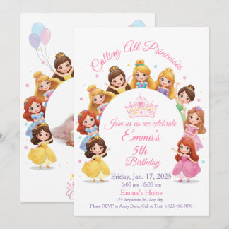 Cartes Pour Fêtes Annuelles Magical Disney Princess Birthday Card for Girls