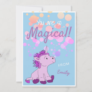 Cartes Pour Fêtes Annuelles Magical PInk Unicorn Valentine`s day Card