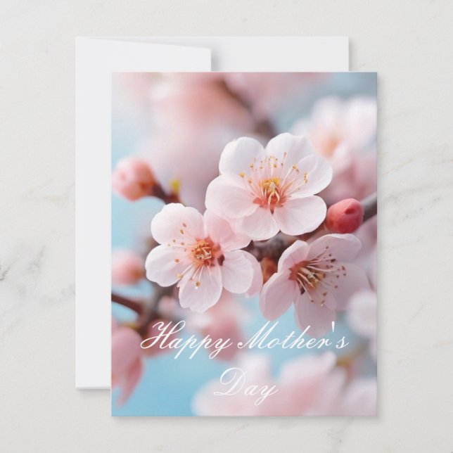 Cartes Pour Fêtes Annuelles Magie de Fleur de Cerisier Rose  (Devant)