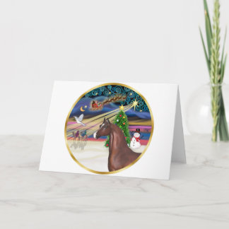 Cartes Pour Fêtes Annuelles Magie de Noël - Cheval arabe Brown