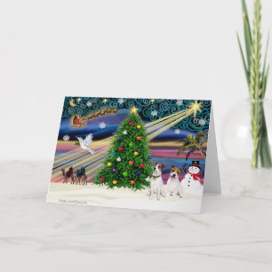 Cartes Pour Fêtes Annuelles Magie de Noël Jack Russell Terrier (deux)