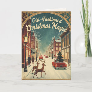 Cartes Pour Fêtes Annuelles Magie de Noël Traditionnelle ; Vœux de Fêtes