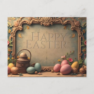 Cartes Pour Fêtes Annuelles Magie de Pâques vintage avec ornements floraux fes