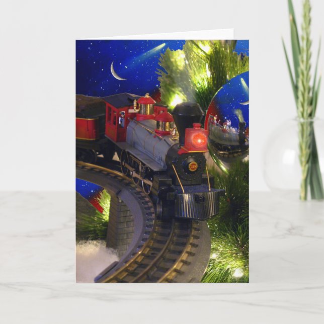 Cartes Pour Fêtes Annuelles Magie de train de jouet (Devant)