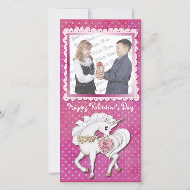 Cartes Pour Fêtes Annuelles Magie Valentine de licorne (Devant)