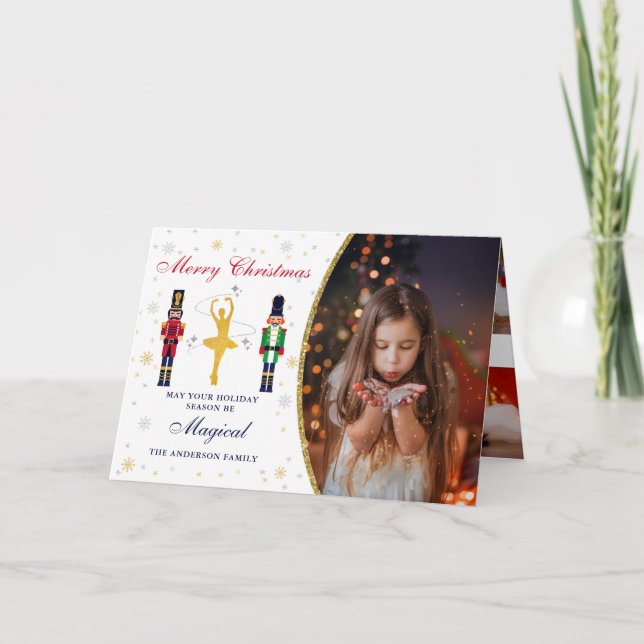 Cartes Pour Fêtes Annuelles Magique Noël Ballerina Nutcracker 5 Photo (Devant)