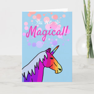 Cartes Pour Fêtes Annuelles Magique Rainbow Unicorn Valentine`s day Card