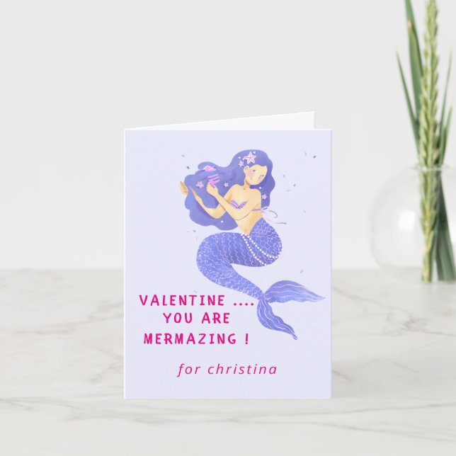 Cartes Pour Fêtes Annuelles Magique sirène Valentine's Day Holiday Card (Devant)