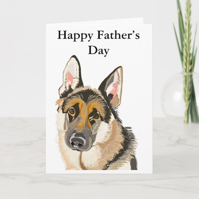 Cartes Pour Fêtes Annuelles Magnifique berger allemand, chien alsacien éditabl (Devant)