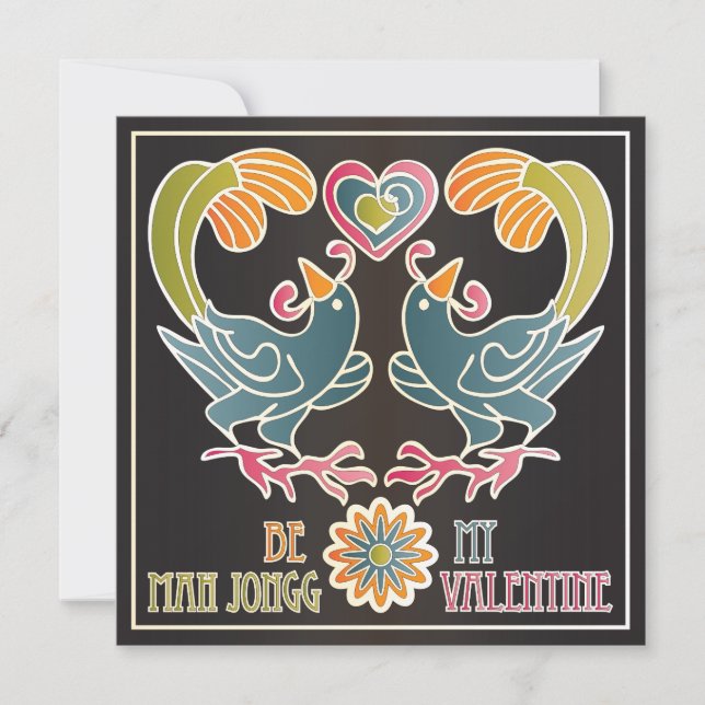 Cartes Pour Fêtes Annuelles Mah Jongg Valentine (Devant)