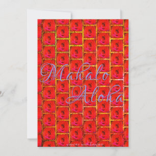 Cartes Pour Fêtes Annuelles Mahalo Aloha Saint-Valentin,