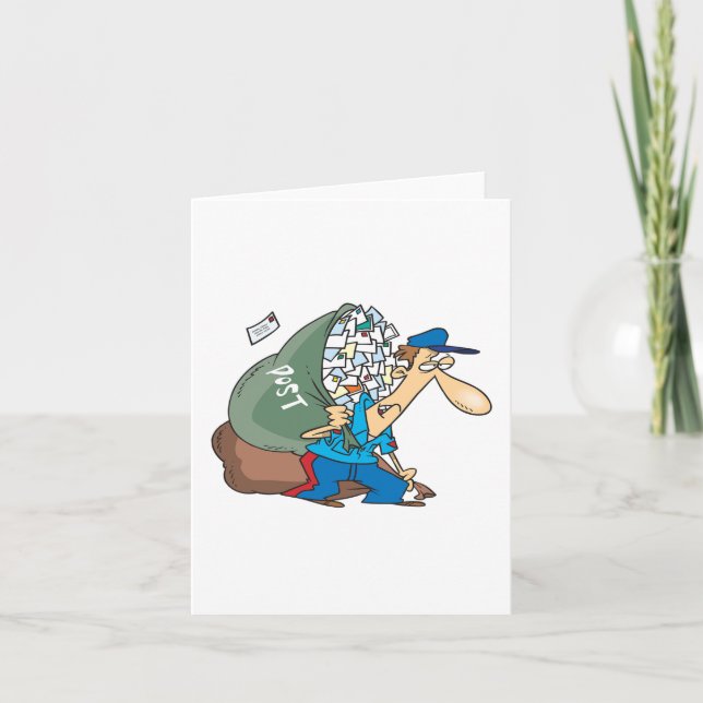 Cartes Pour Fêtes Annuelles Mailman Portant Un Grand Sacoche (Devant)
