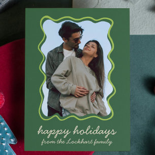 Cartes Pour Fêtes Annuelles Main agitée Tirée Funky Whimsical Frontière Photo