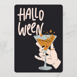 Cartes Pour Fêtes Annuelles Main de sorcière tenant une potion enflammée Hallo