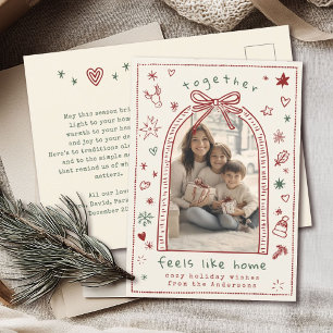 Cartes Pour Fêtes Annuelles Main dessinée Whimsical Christmas Bow Doodle Photo