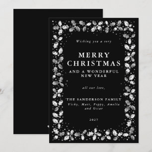 Cartes Pour Fêtes Annuelles Main noire imprimée Holly