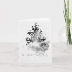 Cartes Pour Fêtes Annuelles Main painted Merry Christmas stamp