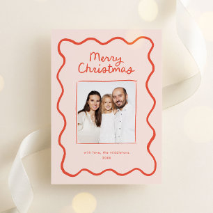 Cartes Pour Fêtes Annuelles Main Whimsical tirée à la main Wavy Border Photo d