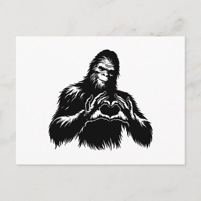 Cartes Pour Fêtes Annuelles Mains Coeur Bigfoot (Devant)
