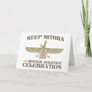 Cartes Pour Fêtes Annuelles Maintenez Mithra dans la célébration de solstice