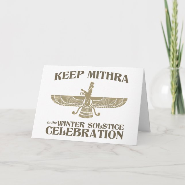 Cartes Pour Fêtes Annuelles Maintenez Mithra dans la célébration de solstice (Devant)