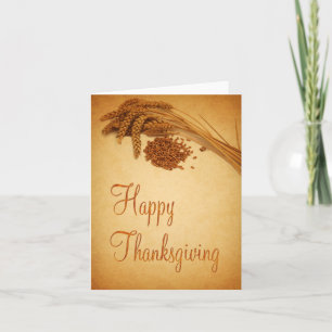 Cartes Pour Fêtes Annuelles Maïs de blé à Bon thanksgiving vintage
