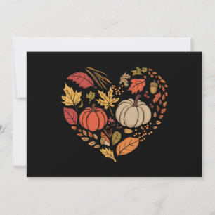 Cartes Pour Fêtes Annuelles Maison de cœur d'automne Cottagecore Cœur de citro