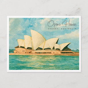 Cartes Pour Fêtes Annuelles Maison de l'Opéra de Sydney Aquarelle Voyage