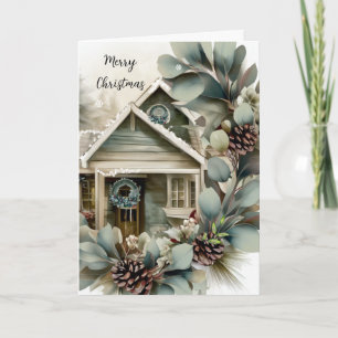 Cartes Pour Fêtes Annuelles Maison de Noël Cozy 