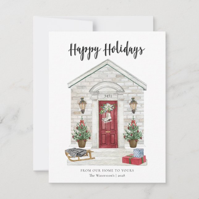 Cartes Pour Fêtes Annuelles Maison de Noël Joyeuses vacances de chez nous (Devant)